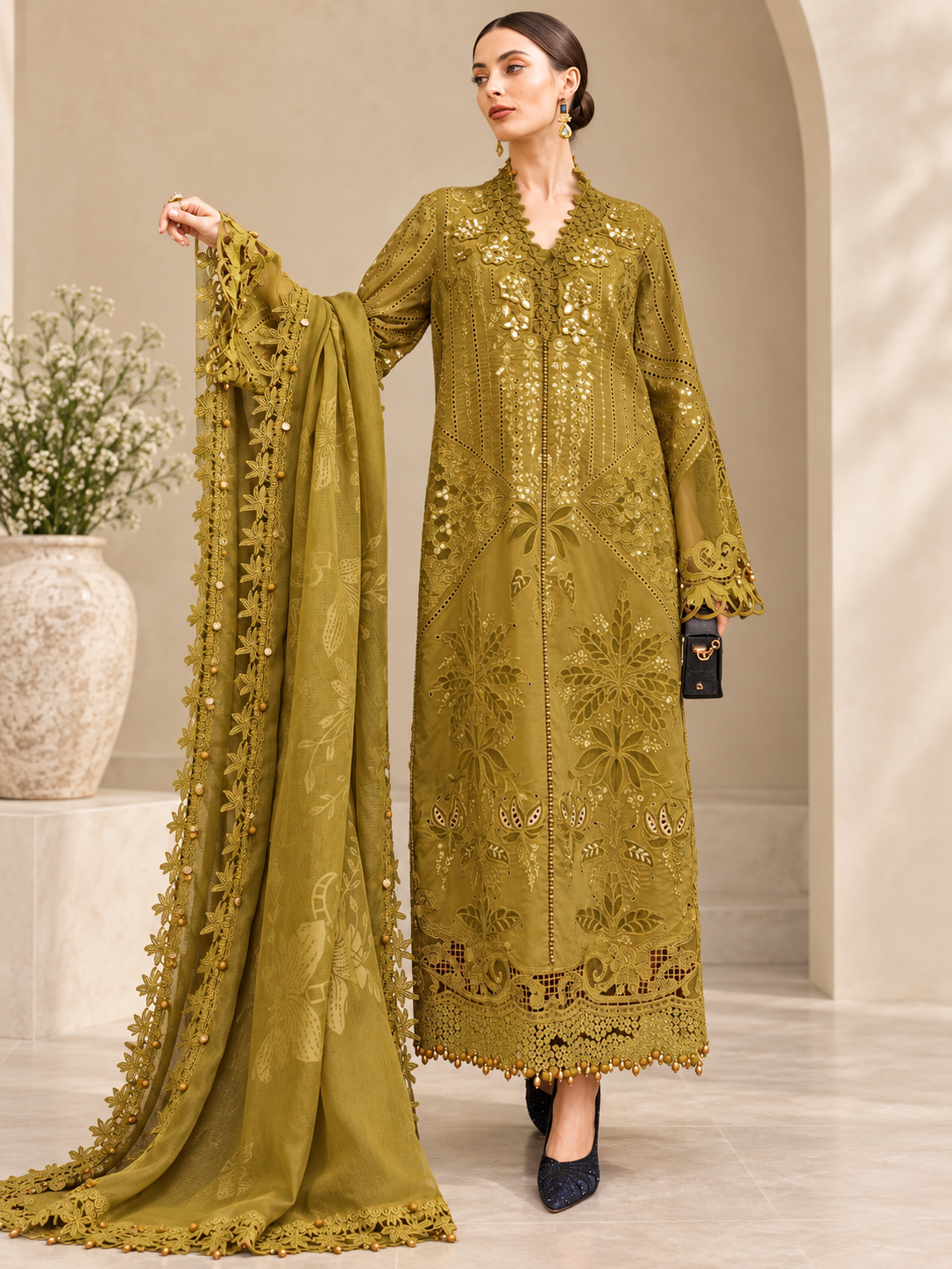 Maria.B Embroidered Unstitched 3-Piece Suit