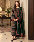 Emerald Green Luxury Unstitched Embroidered 3-Piece Suit