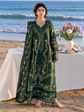 Mahnur Emerald Green Unstitched Embroidered 3-Piece Suit