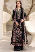 Qalamkar Black Luxury Unstitched Embroidered 3-Piece Suit