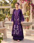 Royal Plum Embroidered 3pc  Luxury Suit